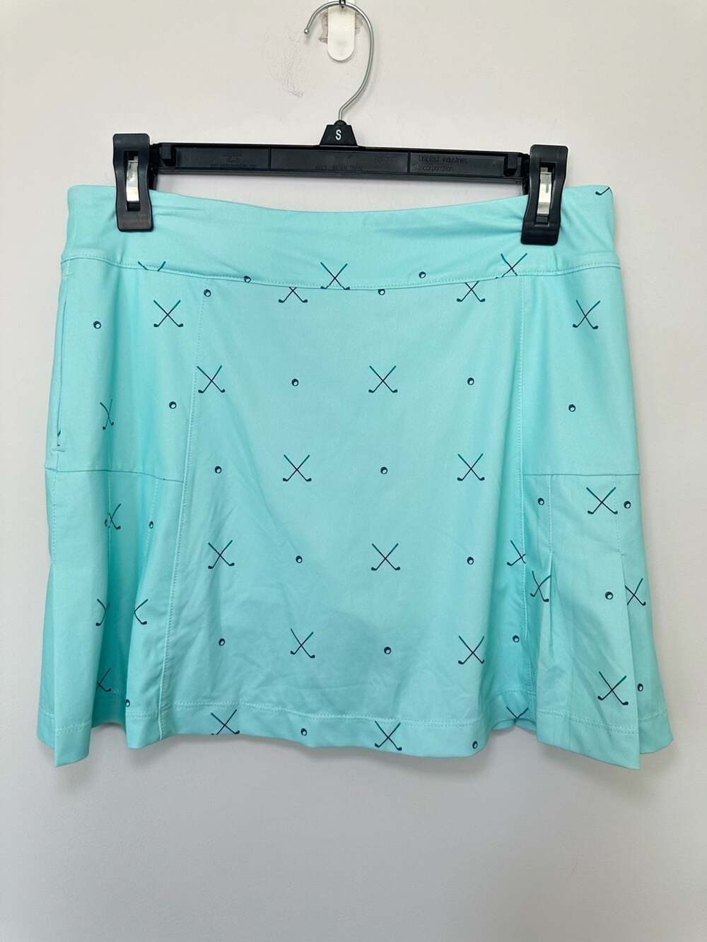 Lillie Green Women's Light Blue Golf Tennis Skort with Golf Club Print Size S